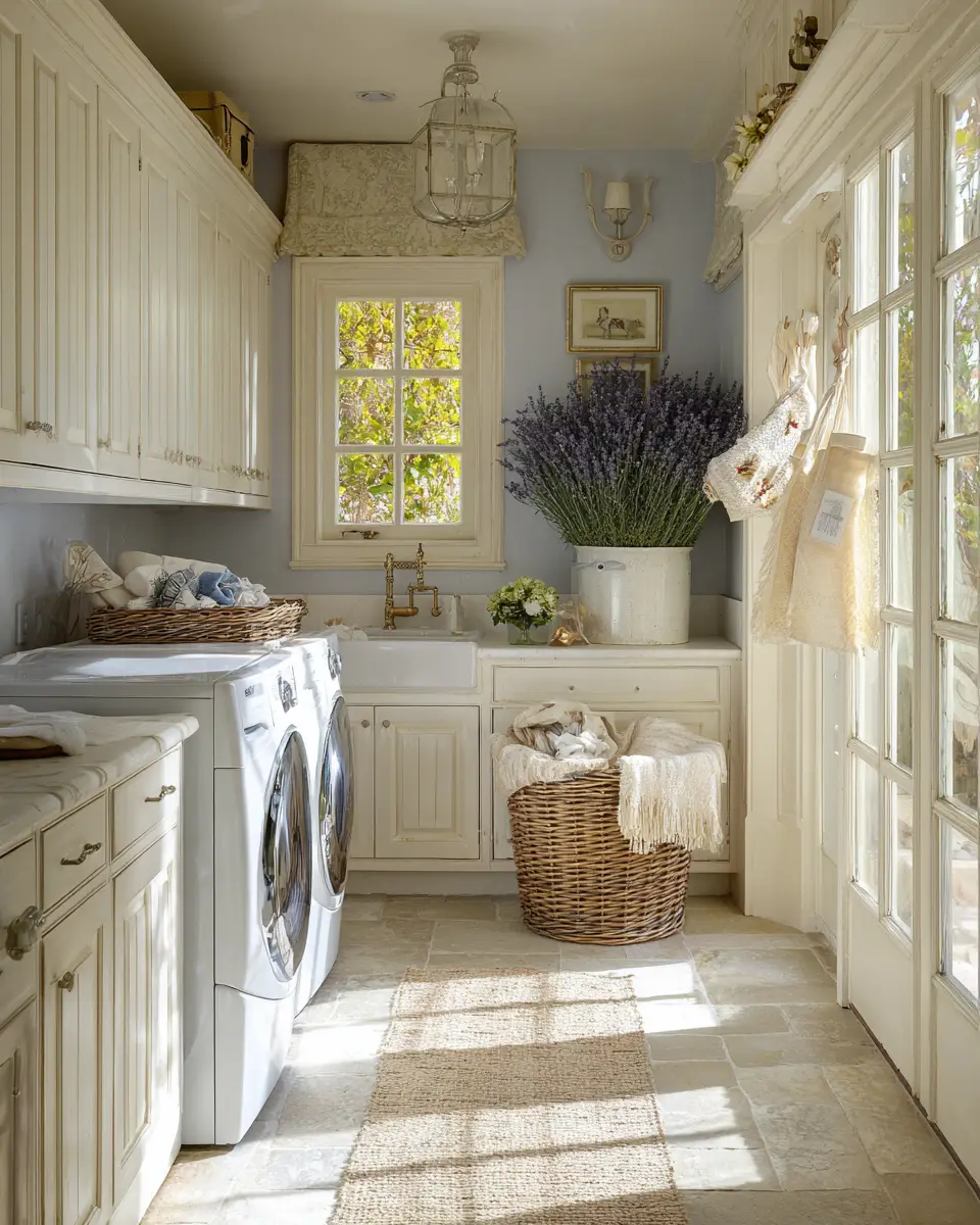 Calm French Country Laundry Room Decor Ideas