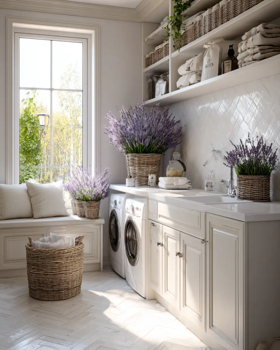 Calm French Country Laundry Room Decor Ideas