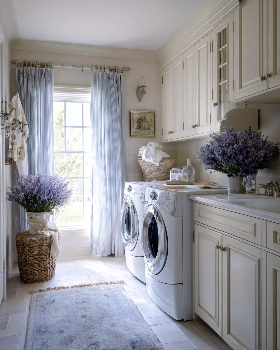 Calm French Country Laundry Room Decor Ideas