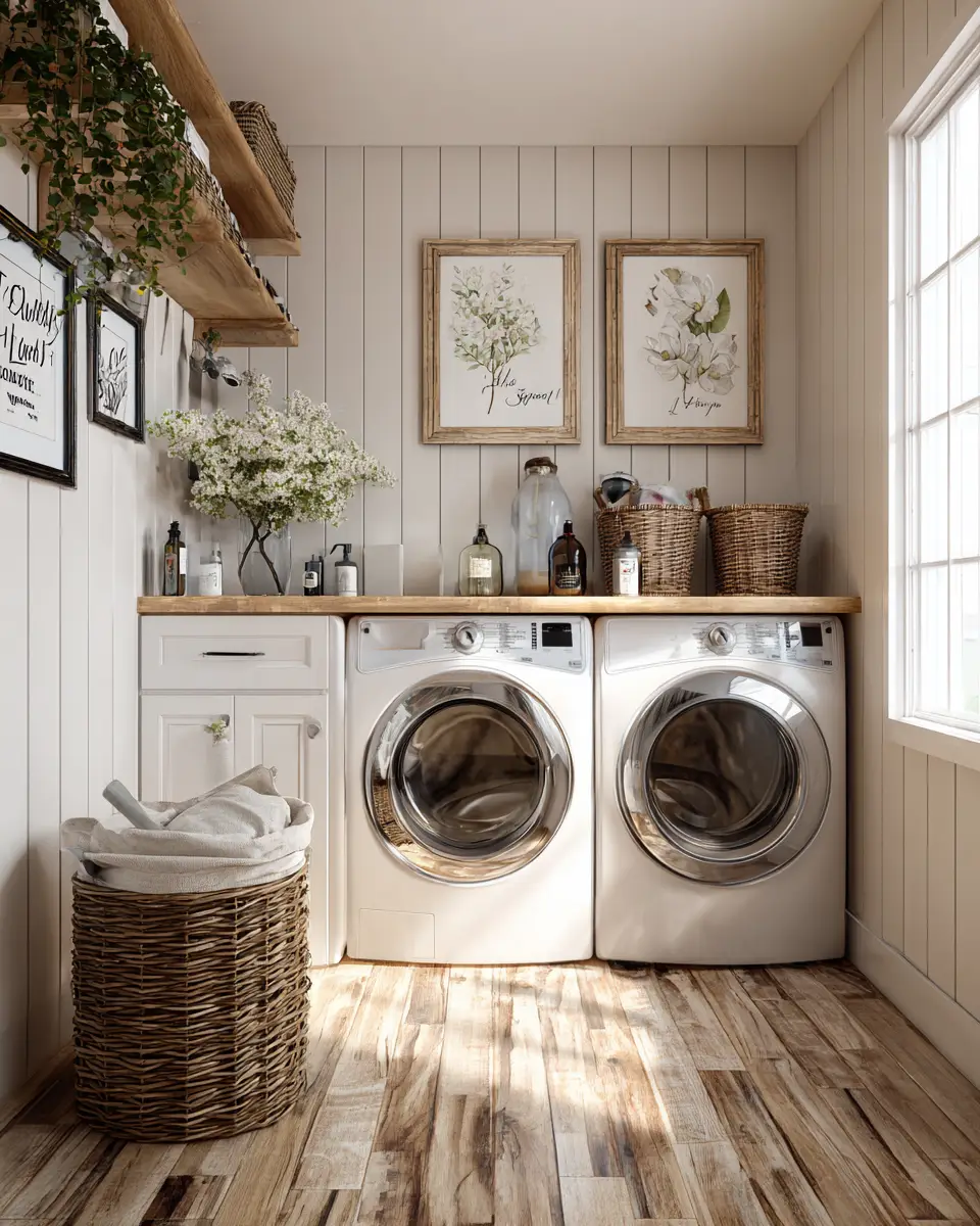 Calm French Country Laundry Room Decor Ideas