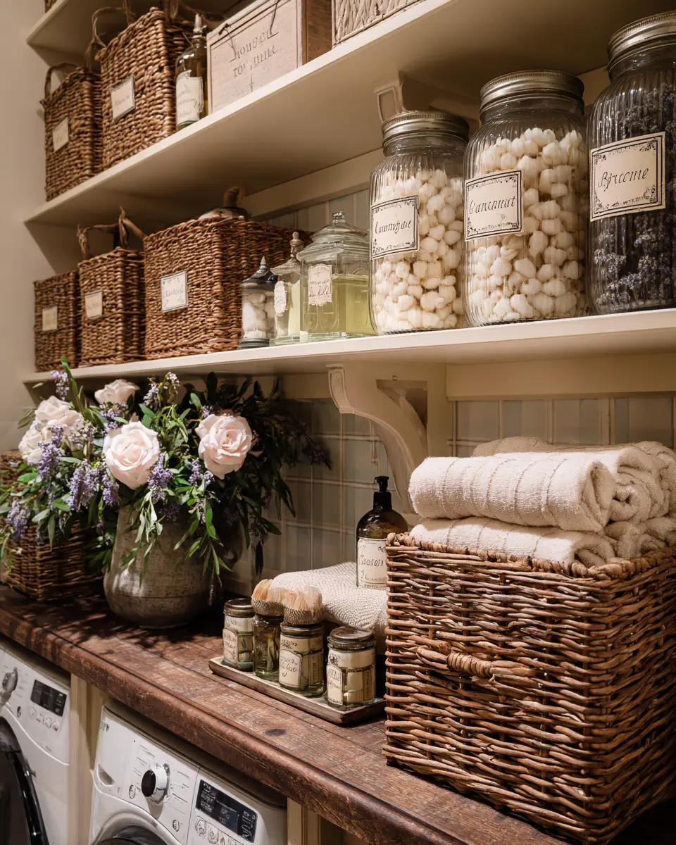 Calm French Country Laundry Room Decor Ideas