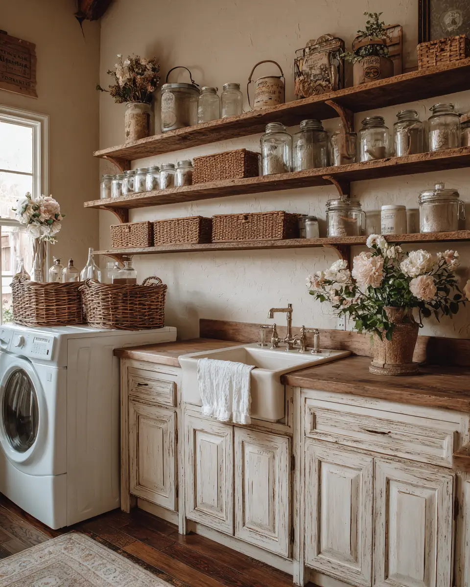 Calm French Country Laundry Room Decor Ideas