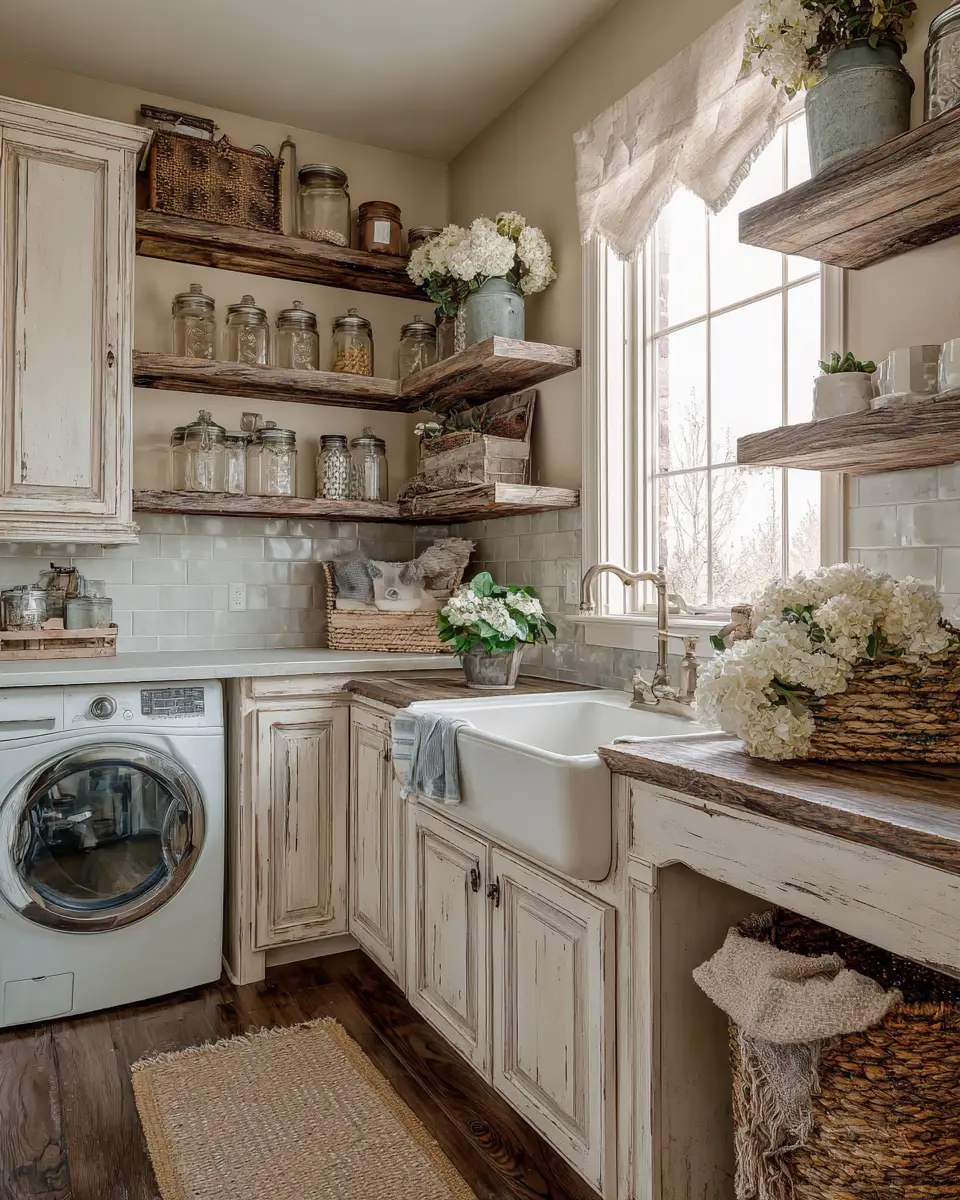 Calm French Country Laundry Room Decor Ideas