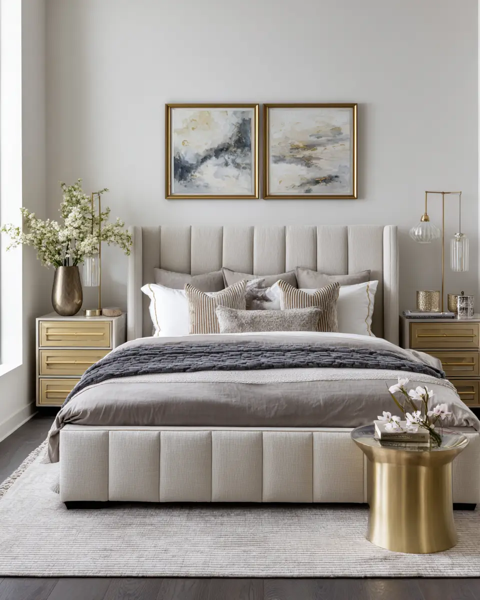 Calm Glam Bedroom Decor Ideas - Featured