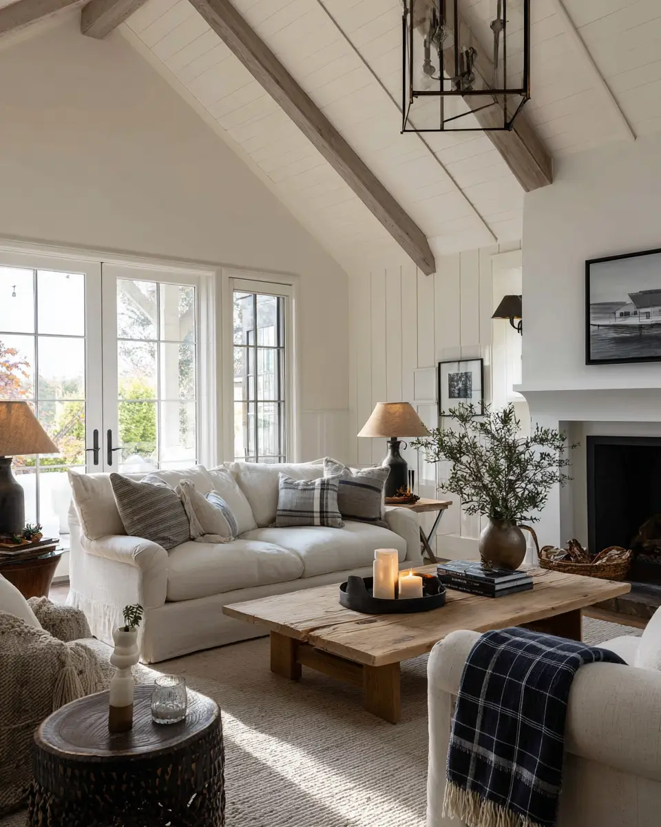 Calm Modern Farmhouse Living Room Decor Ideas