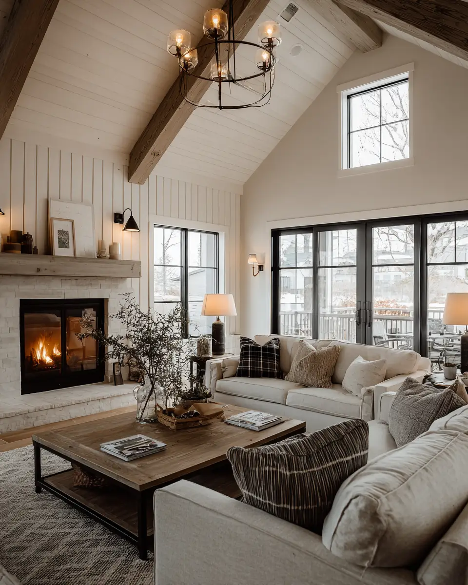 Calm Modern Farmhouse Living Room Decor Ideas