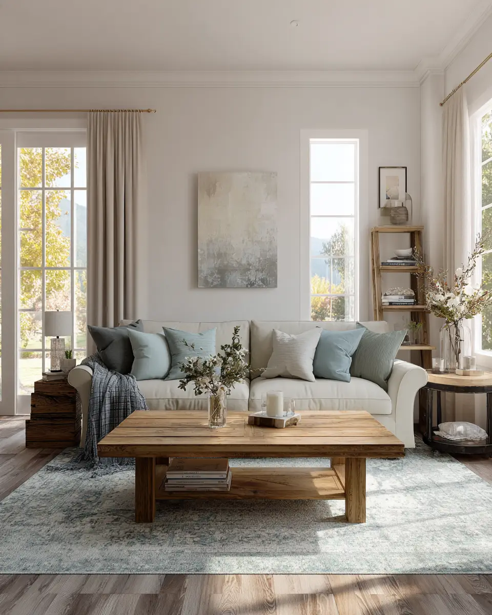 Calm Modern Farmhouse Living Room Decor Ideas