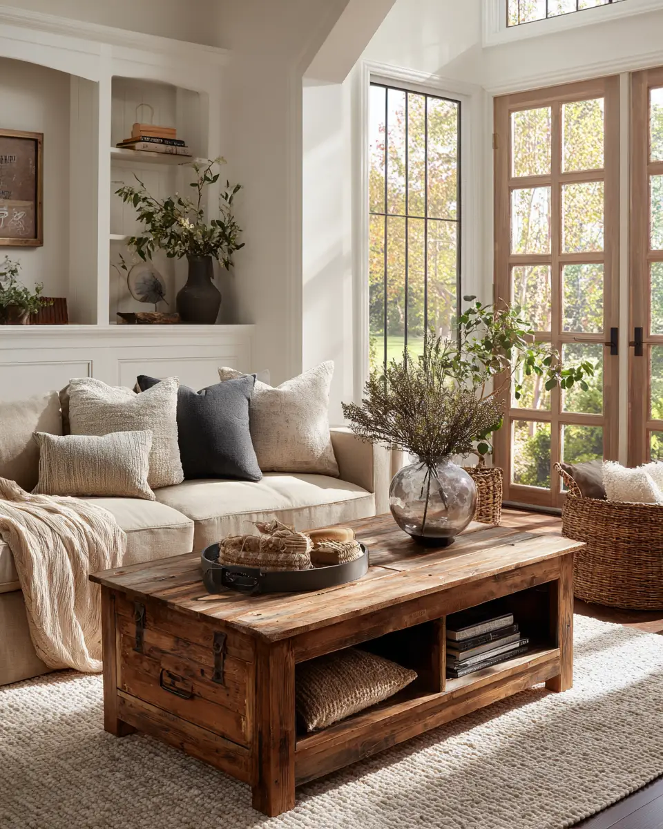 Calm Modern Farmhouse Living Room Decor Ideas