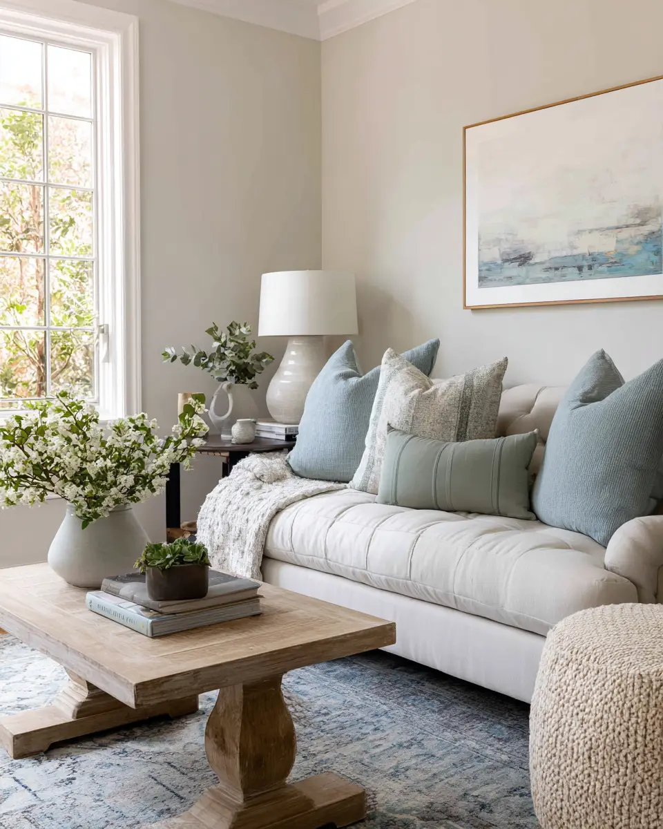 Calm Modern Farmhouse Living Room Decor Ideas