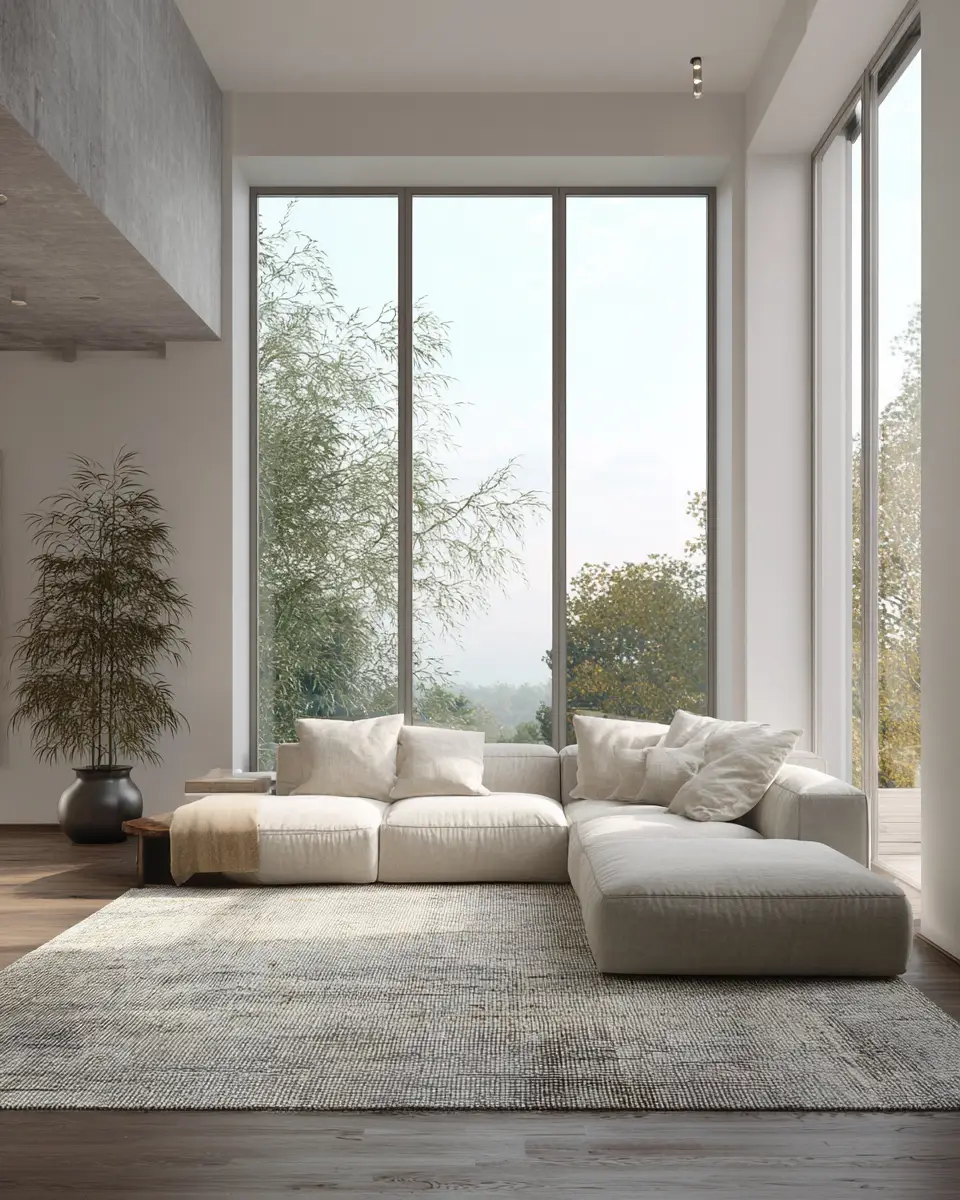 Calm Modern Living Room Decor Ideas - Featured