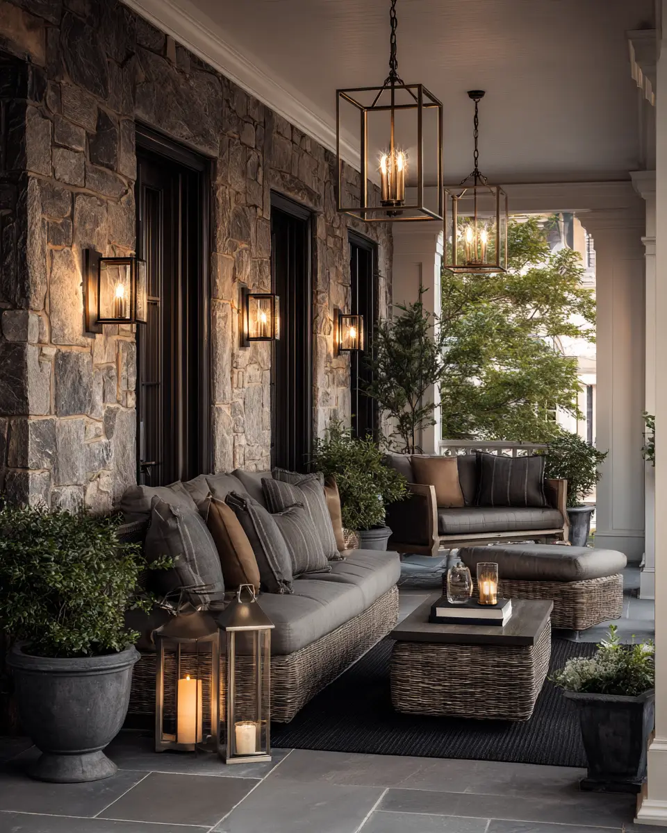Calm Transitional Porch Decor Ideas
