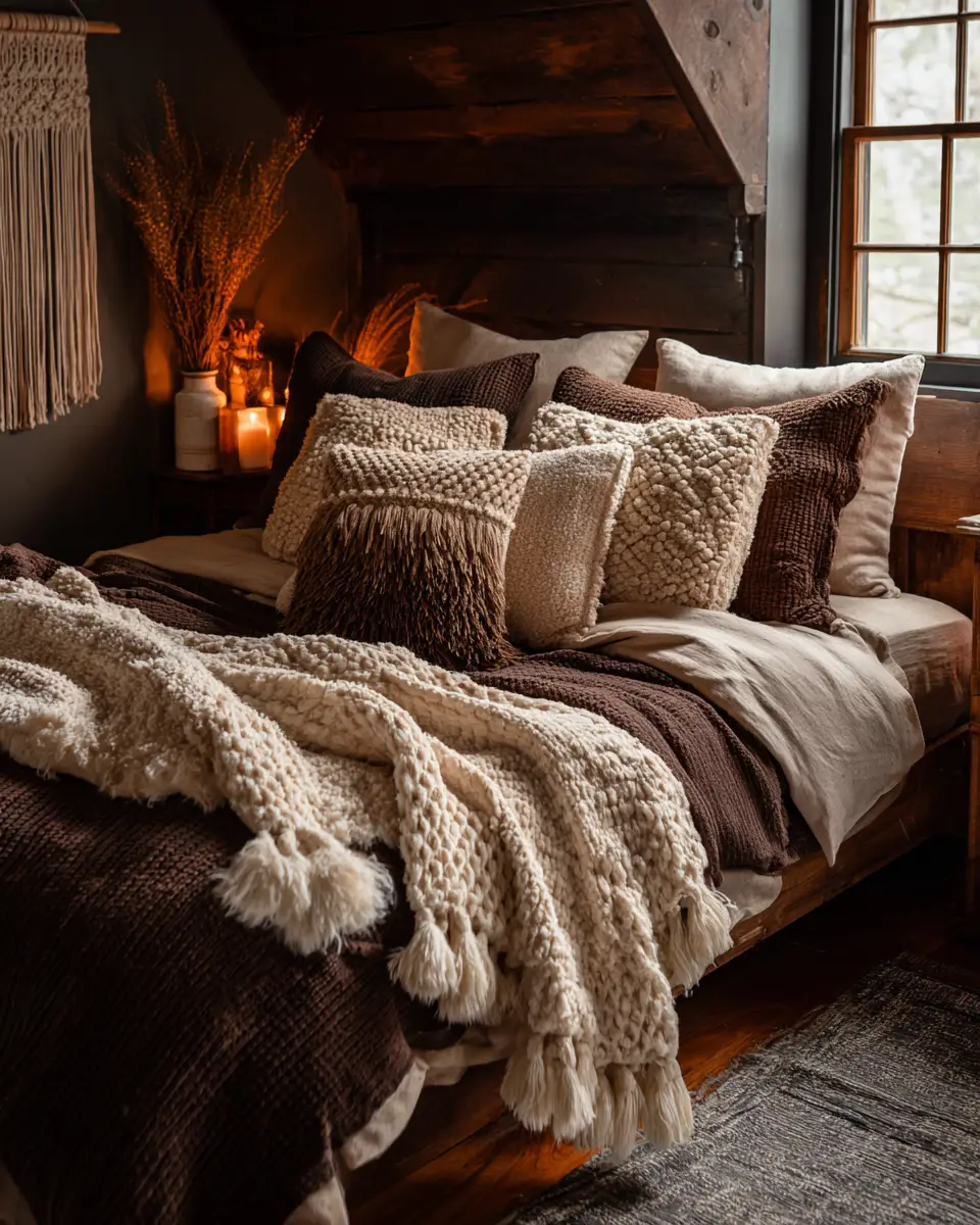 Chocolate Brown Boho Bedroom Decor Ideas
