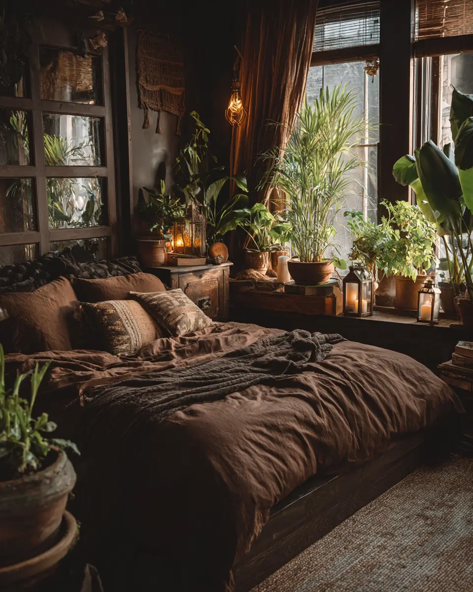 Chocolate Brown Boho Bedroom Decor Ideas