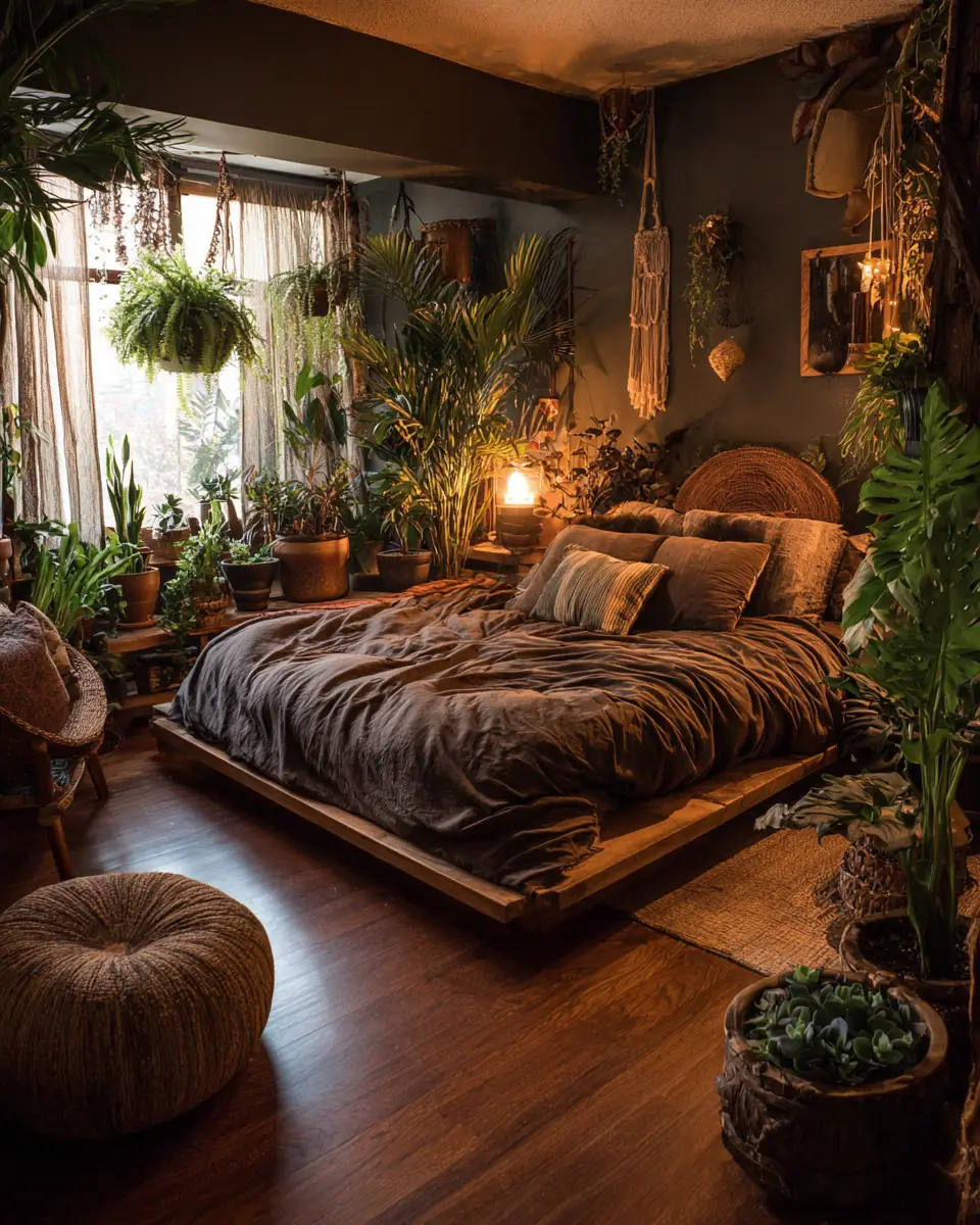Chocolate Brown Boho Bedroom Decor Ideas