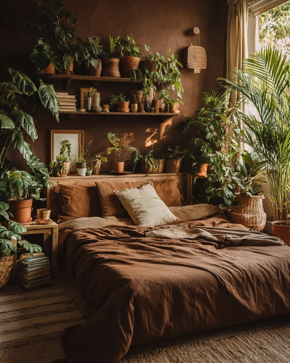 Chocolate Brown Boho Bedroom Decor Ideas
