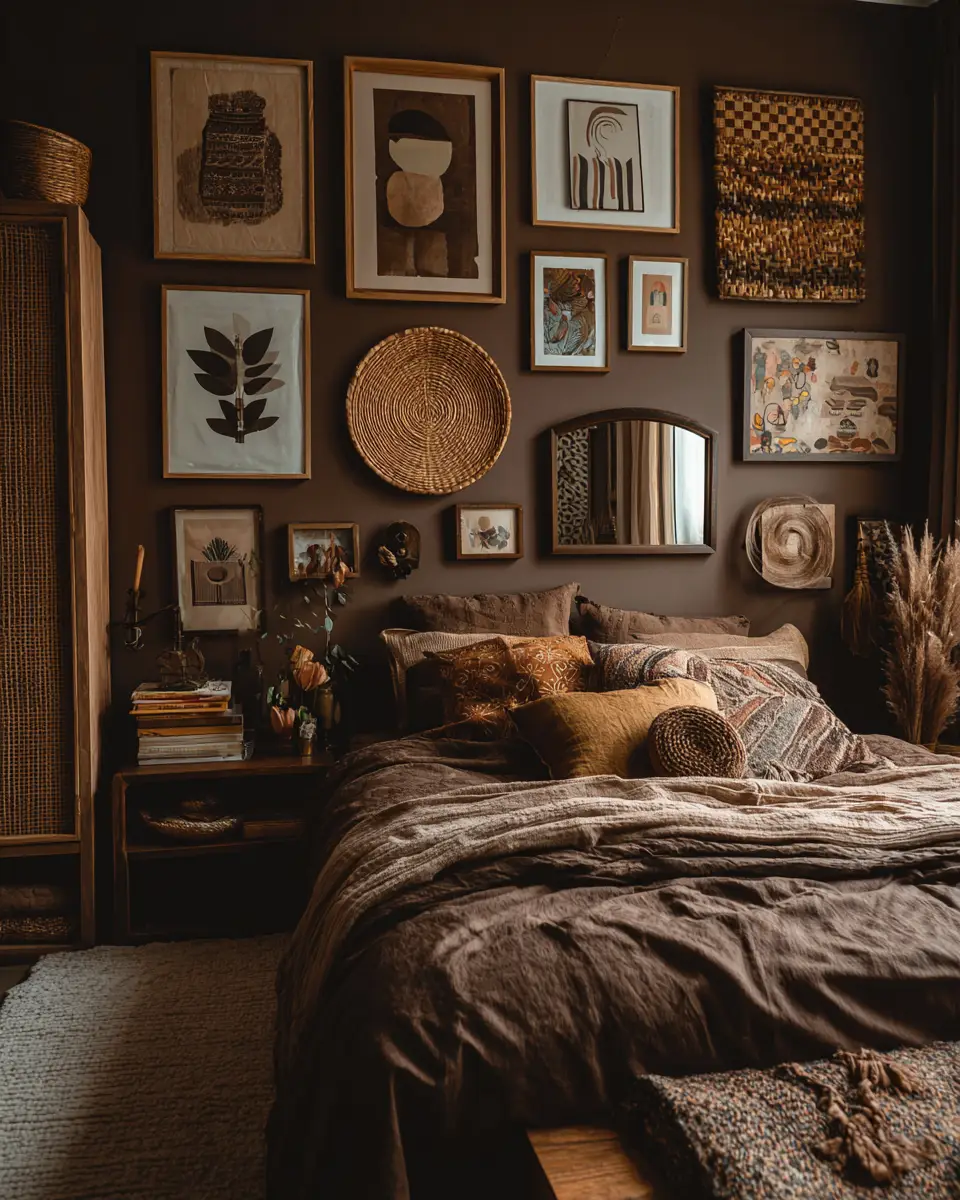 Chocolate Brown Boho Bedroom Decor Ideas