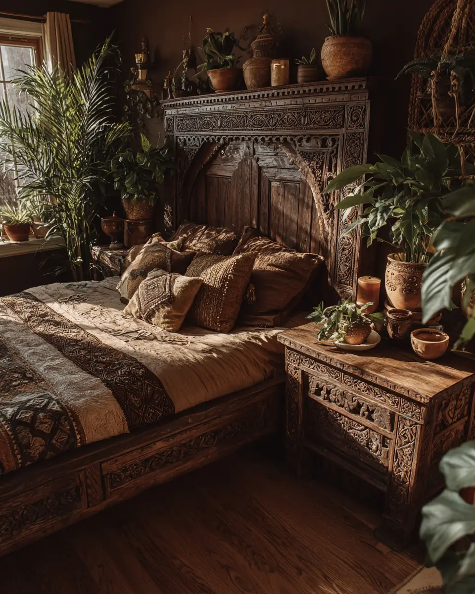 Chocolate Brown Boho Bedroom Decor Ideas
