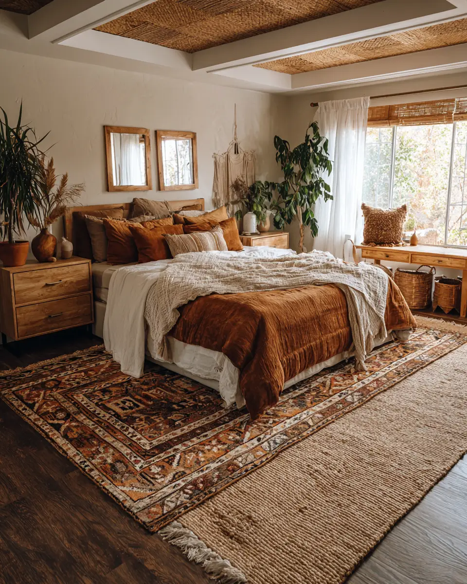 Chocolate Brown Boho Bedroom Decor Ideas