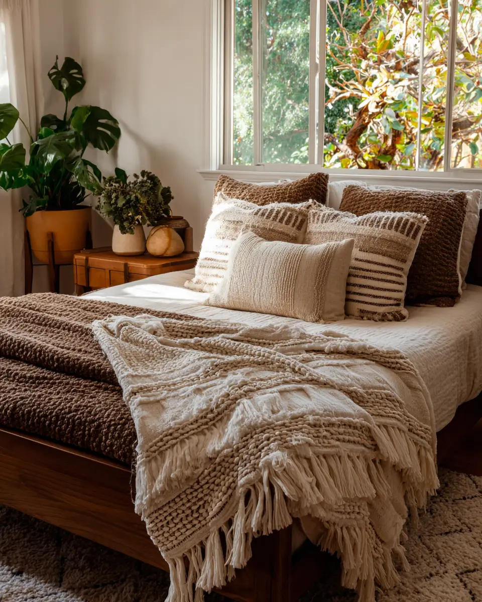 Chocolate Brown Boho Bedroom Decor Ideas