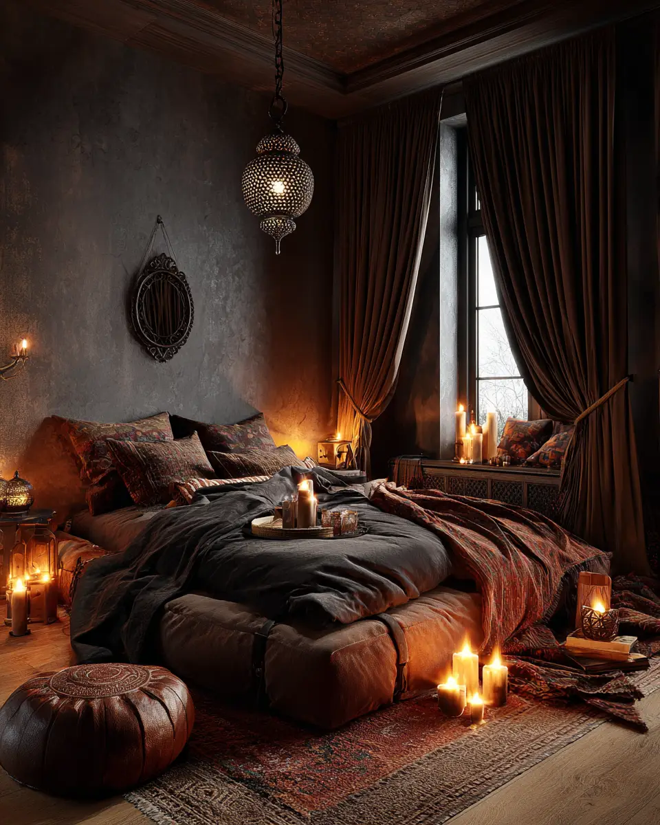 Chocolate Brown Boho Bedroom Decor Ideas