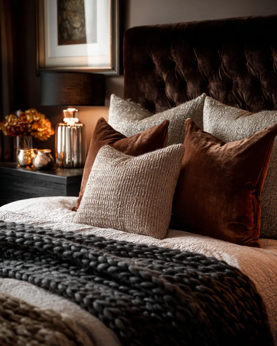 Chocolate Brown Classic Bedroom Decor Ideas