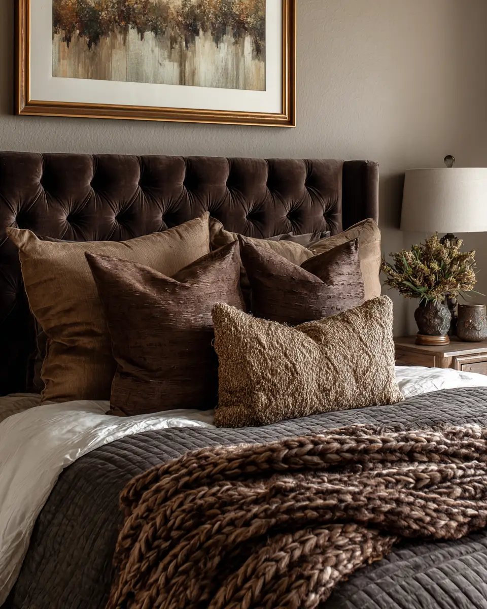 Chocolate Brown Classic Bedroom Decor Ideas