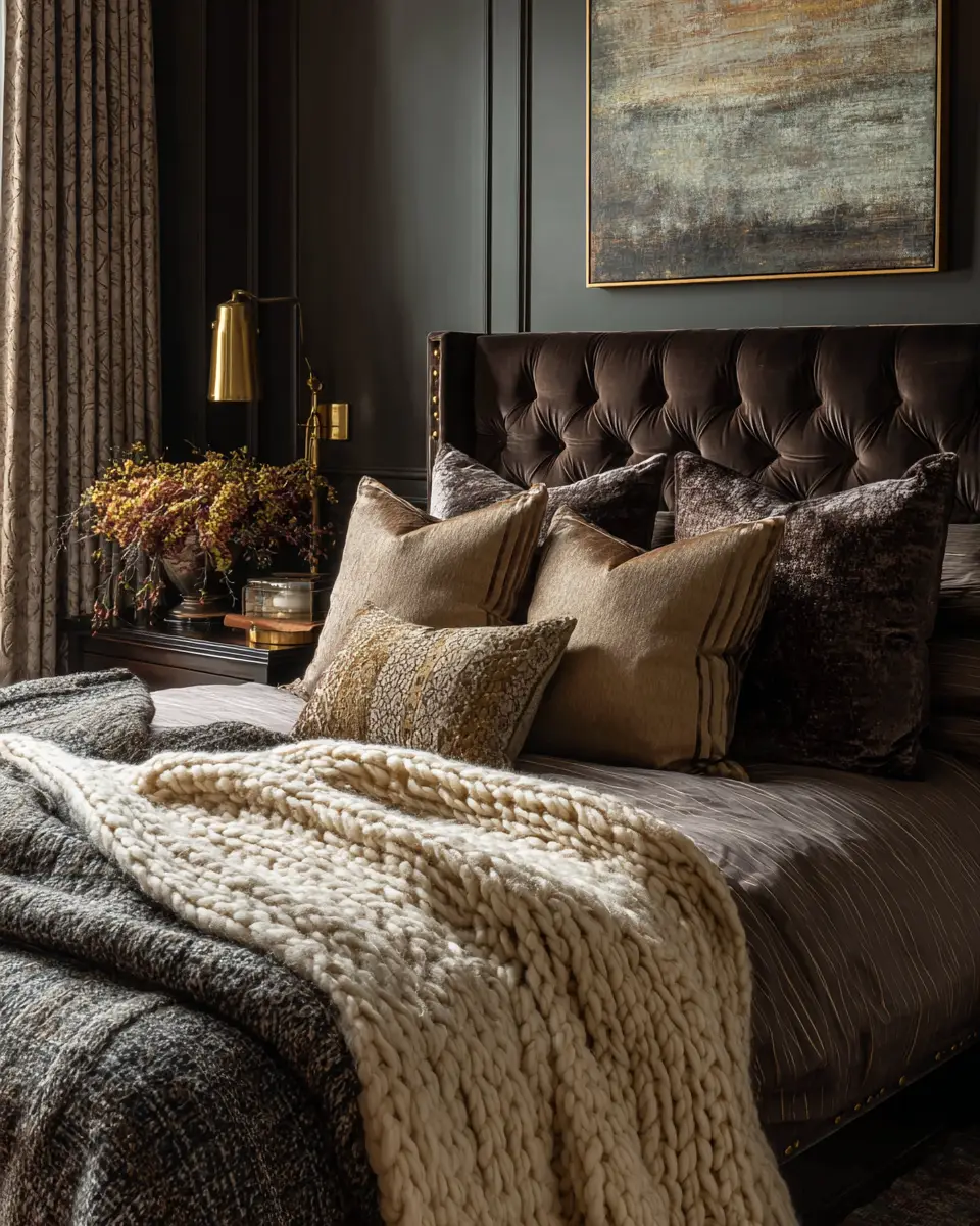 Chocolate Brown Classic Bedroom Decor Ideas