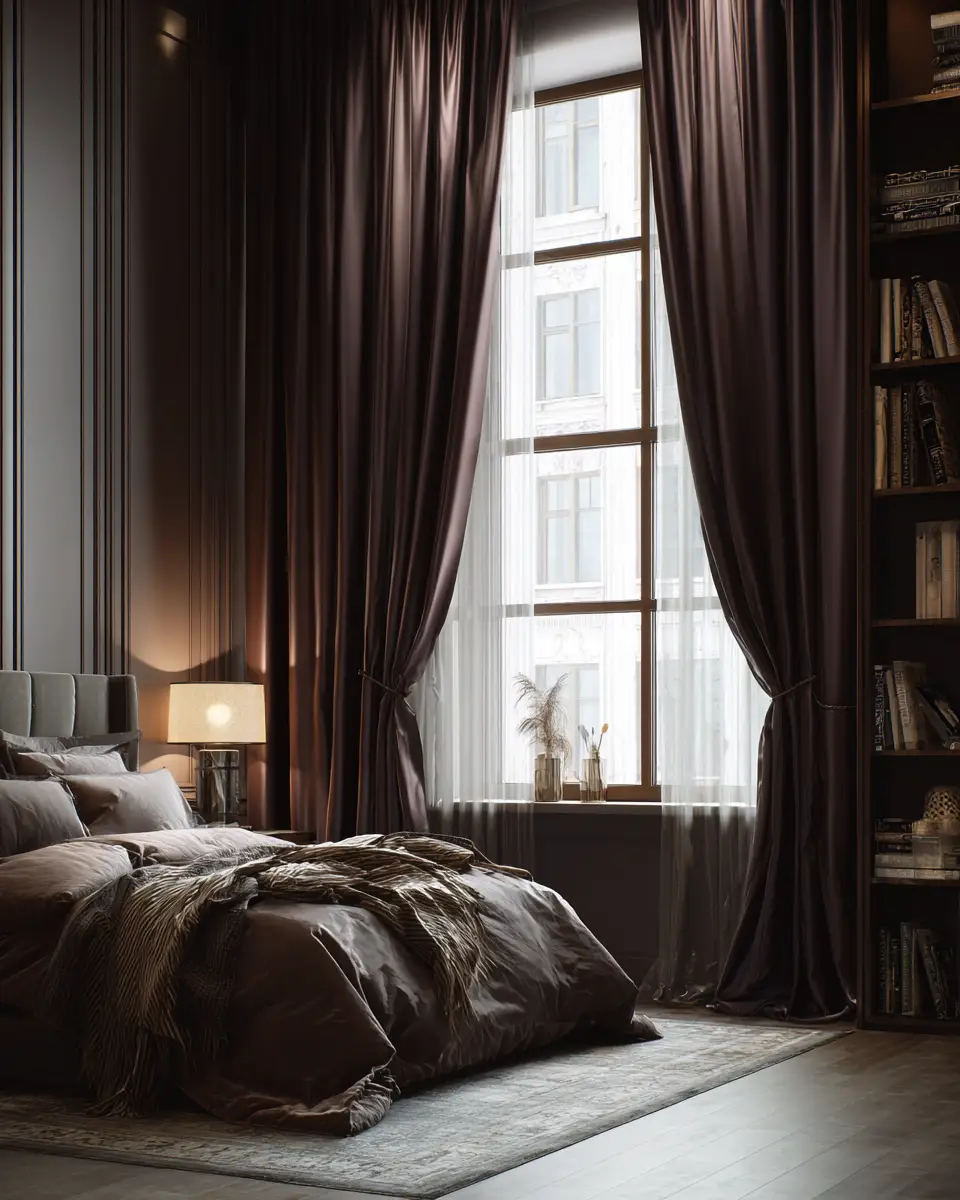 Chocolate Brown Classic Bedroom Decor Ideas