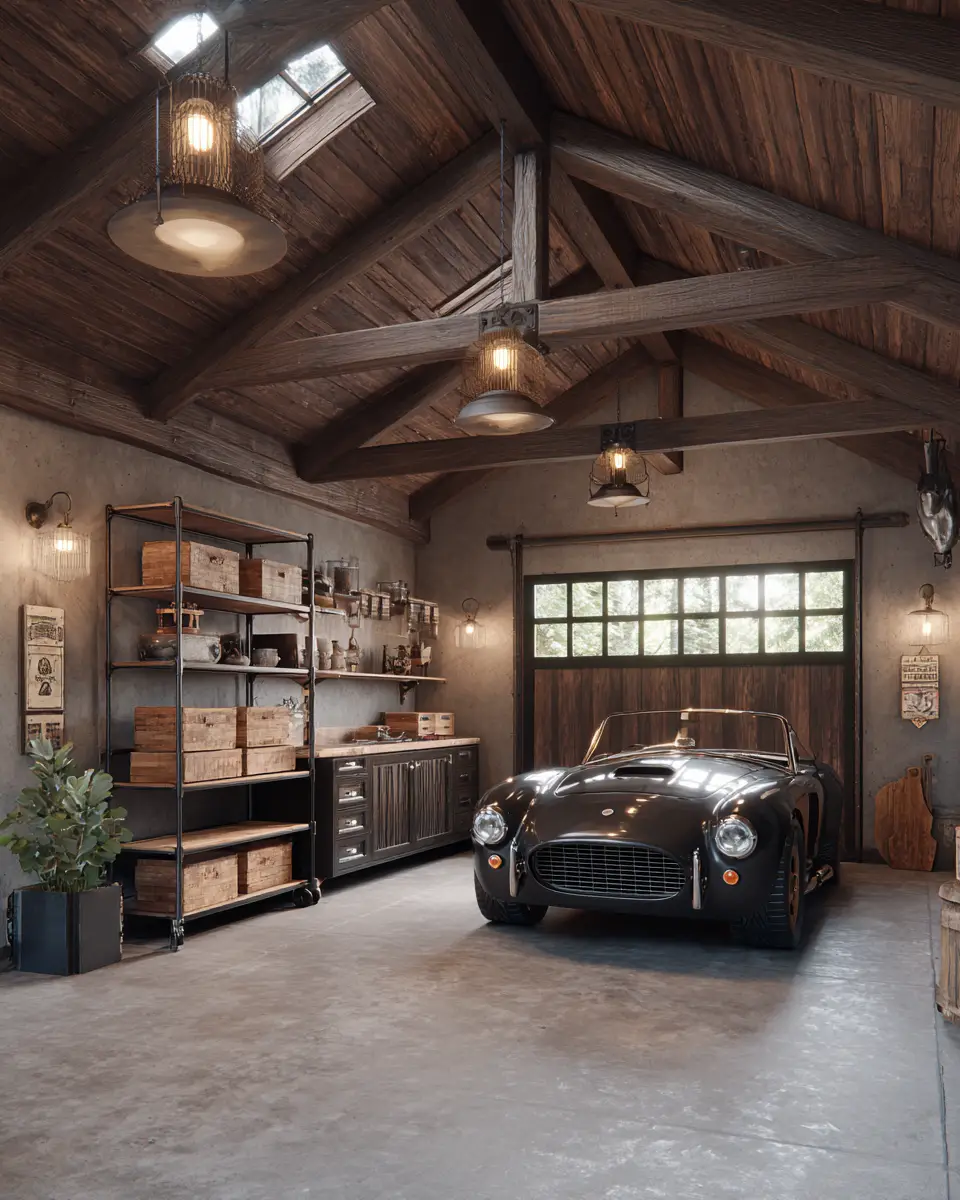 Chocolate Brown Classic Garage Decor Ideas