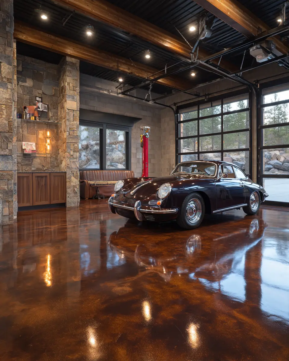 Chocolate Brown Classic Garage Decor Ideas