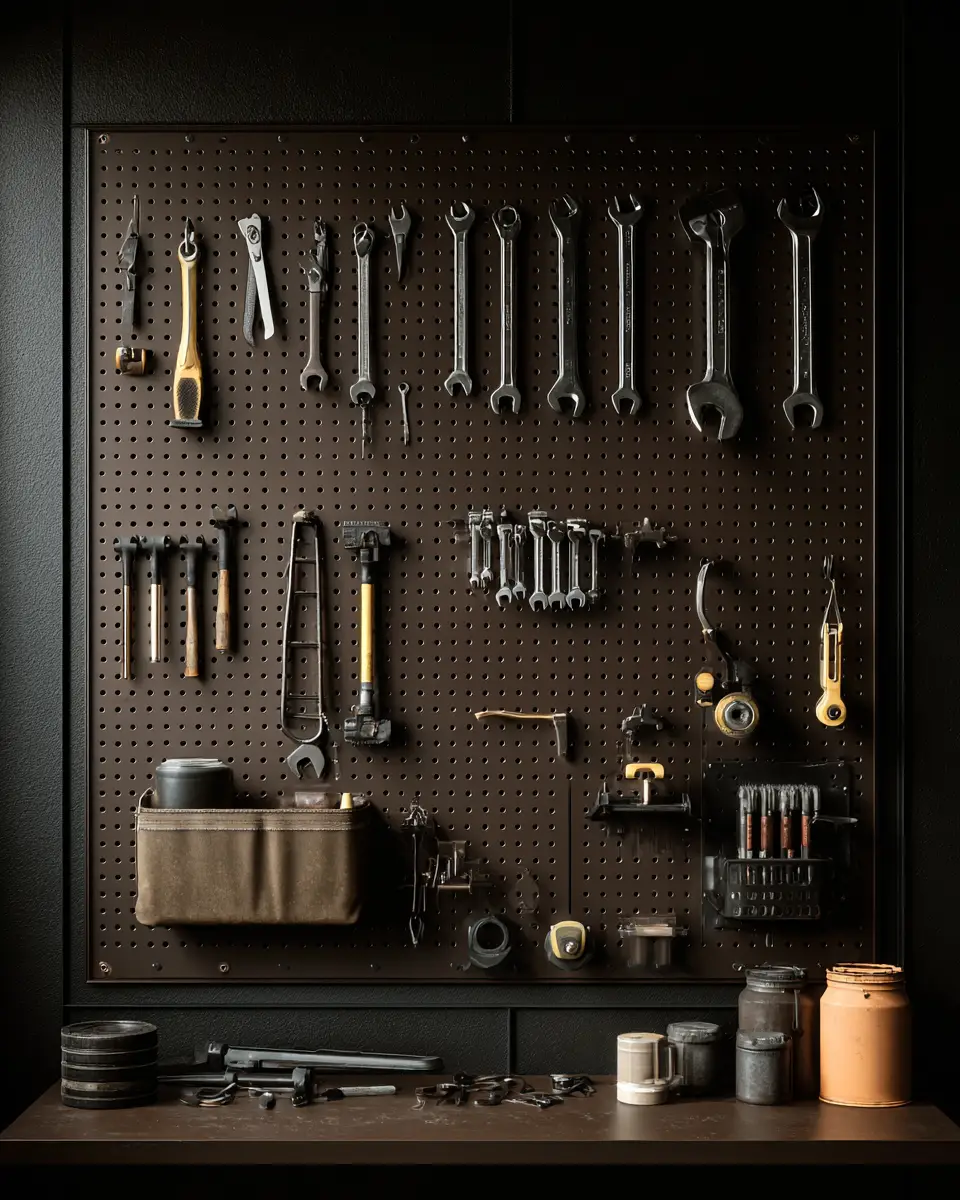 Chocolate Brown Classic Garage Decor Ideas