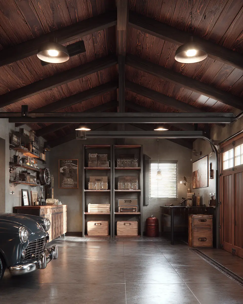 Chocolate Brown Classic Garage Decor Ideas