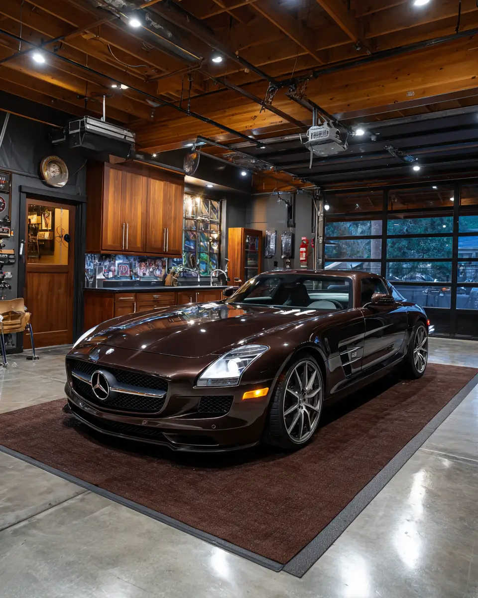 Chocolate Brown Classic Garage Decor Ideas