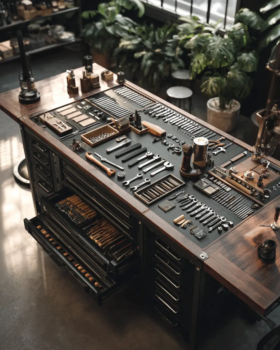 Chocolate Brown Classic Garage Decor Ideas