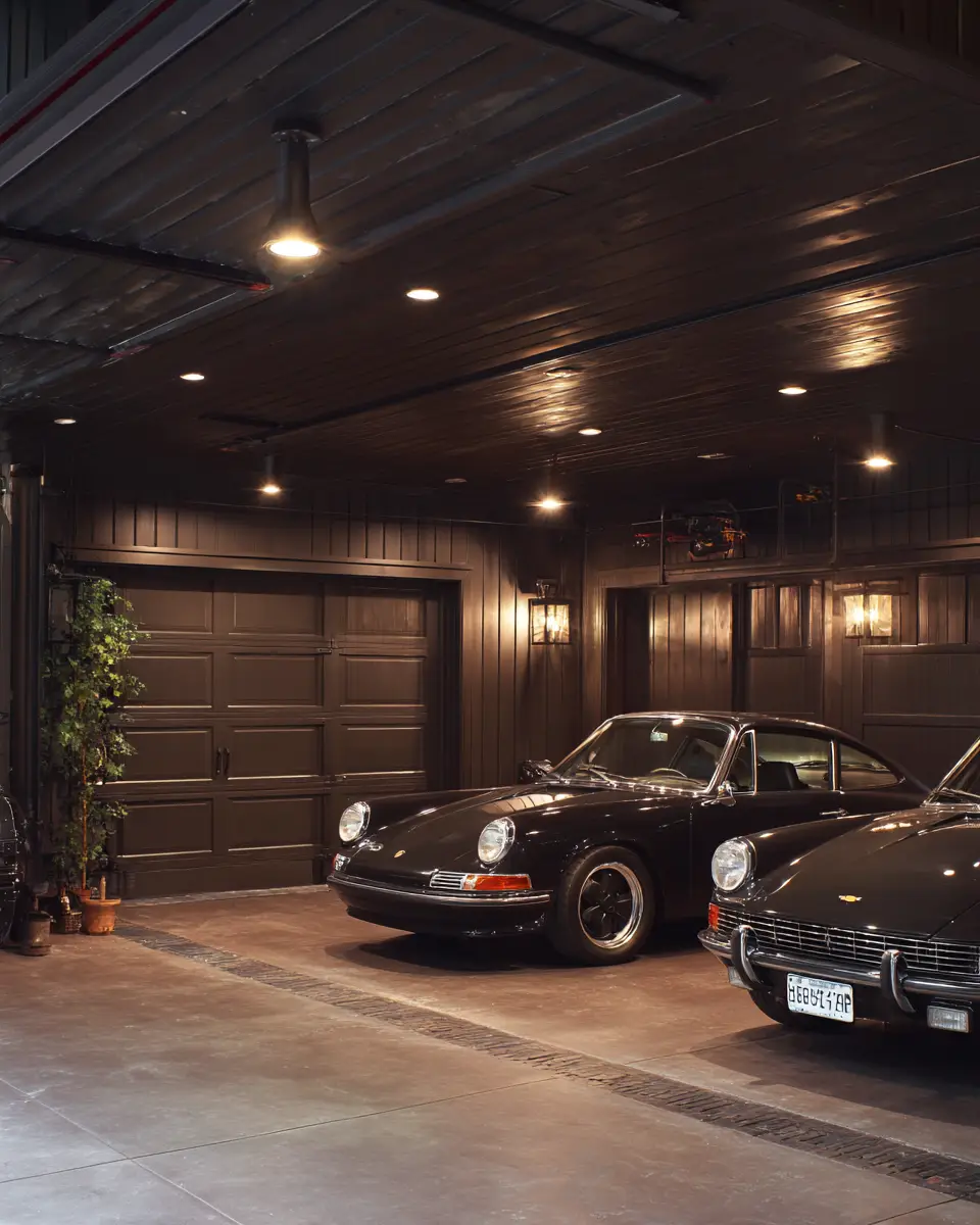 Chocolate Brown Classic Garage Decor Ideas