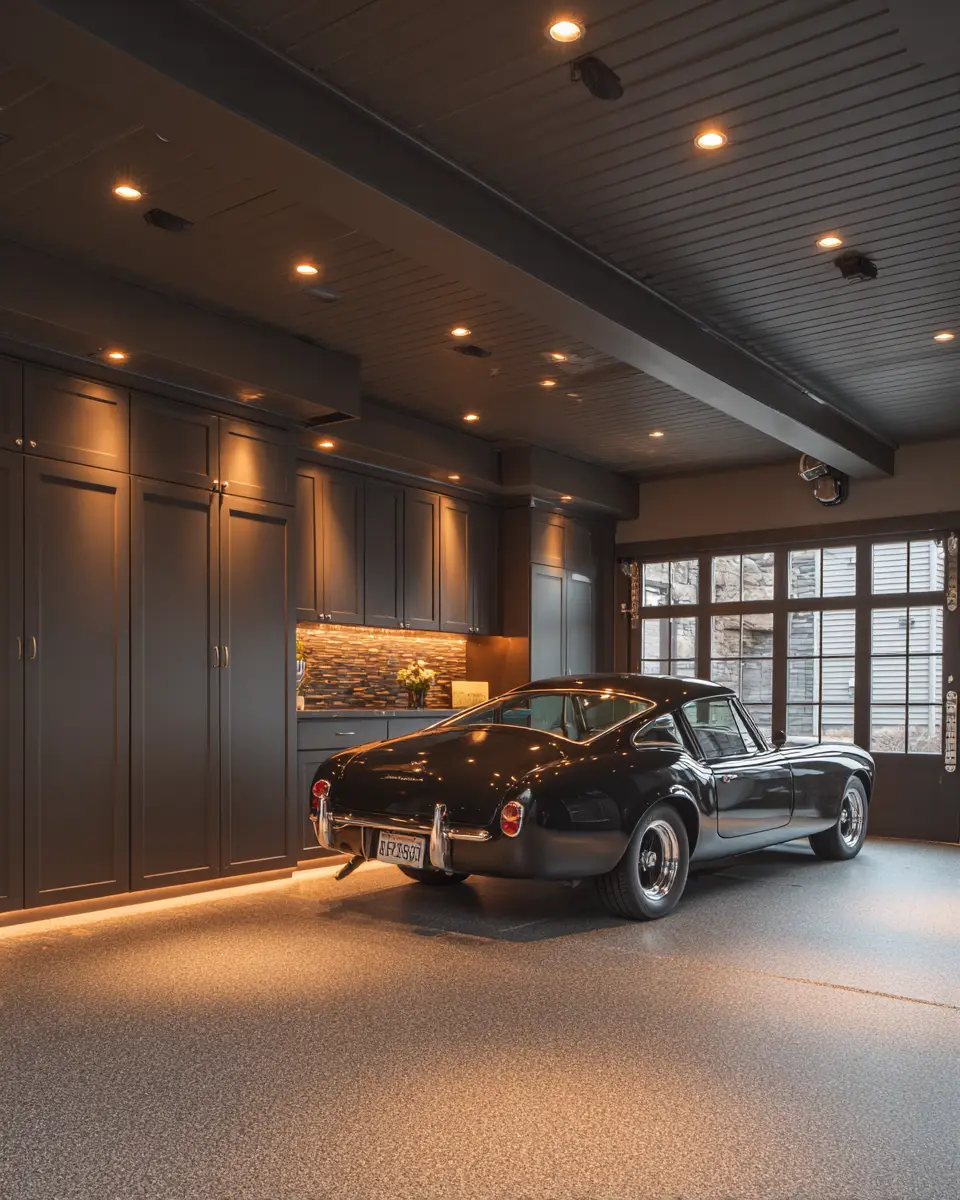 Chocolate Brown Classic Garage Decor Ideas