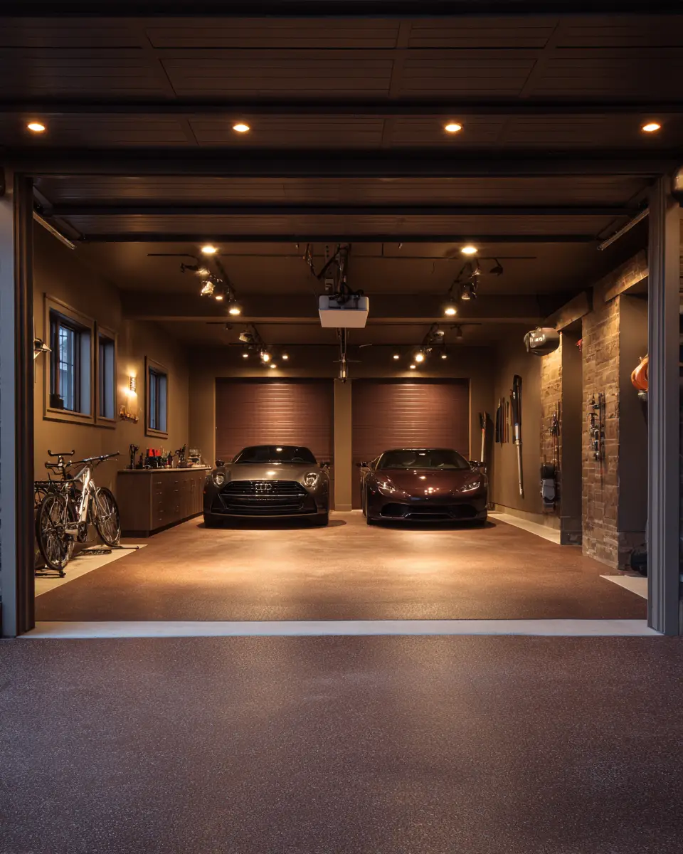 Chocolate Brown Classic Garage Decor Ideas