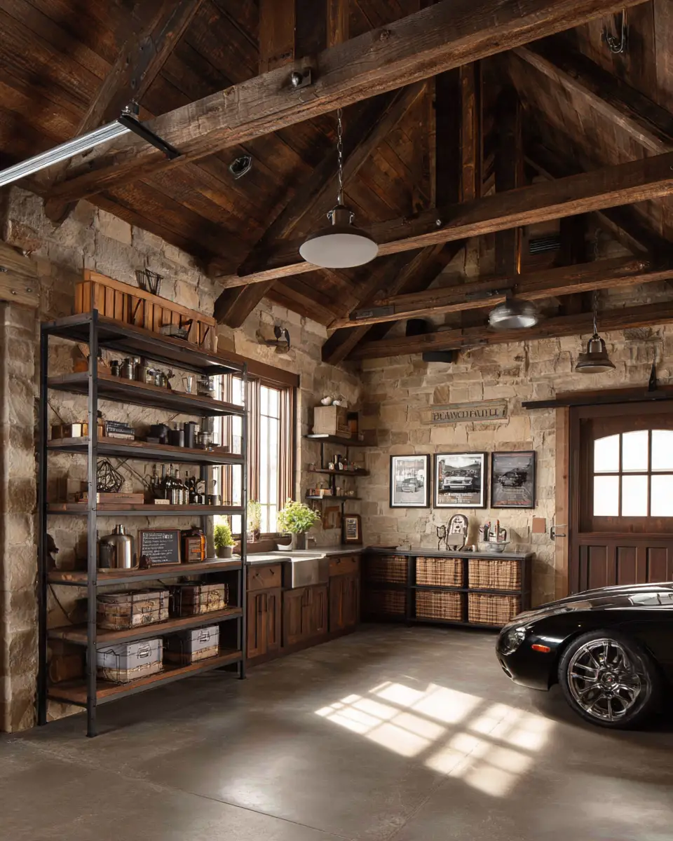 Chocolate Brown Classic Garage Decor Ideas