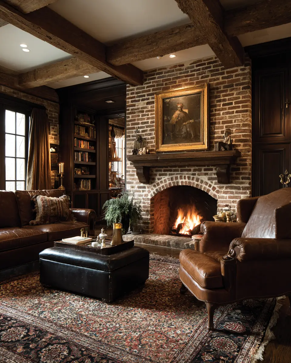 Chocolate Brown Classic Living Room Decor Ideas