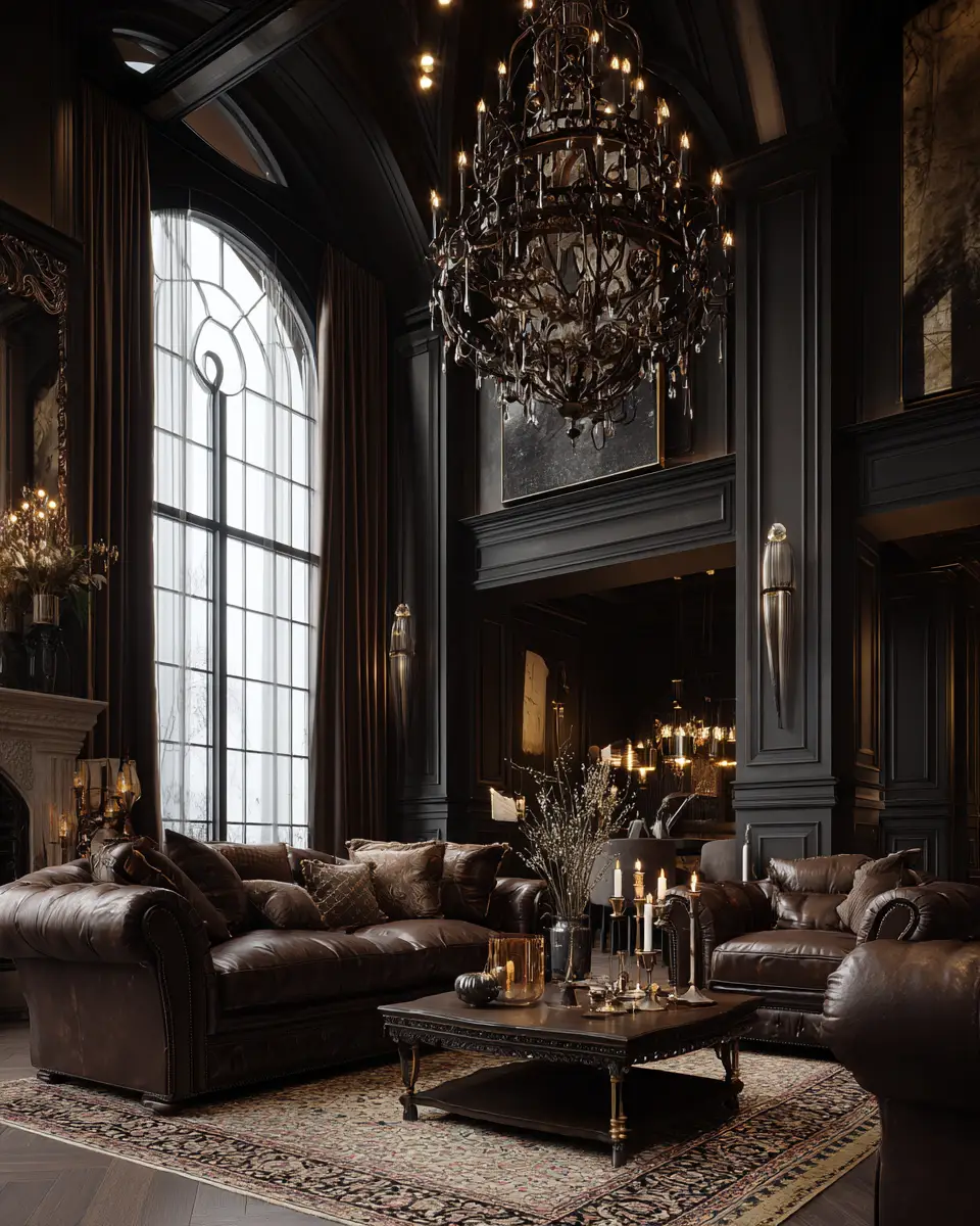 Chocolate Brown Classic Living Room Decor Ideas