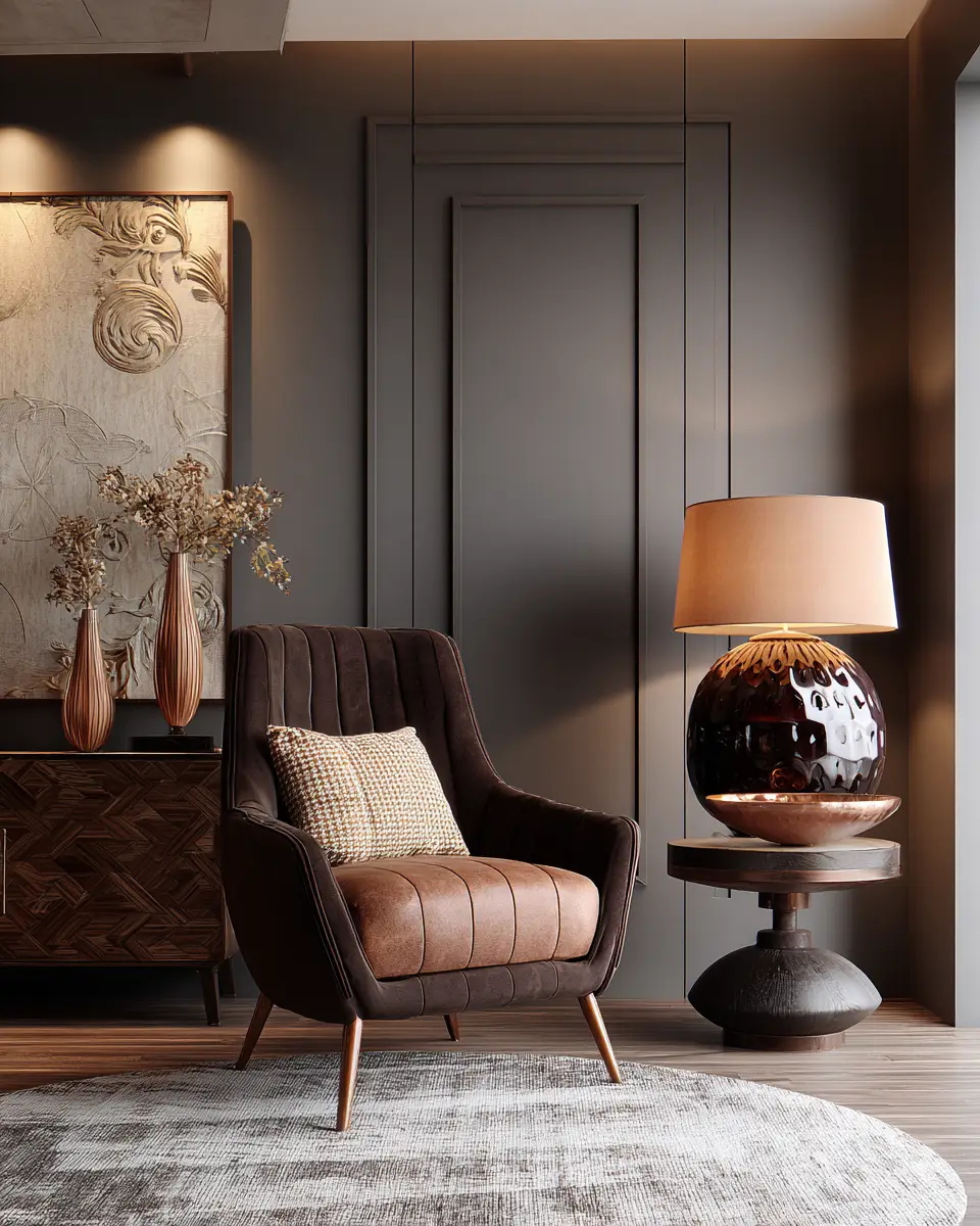 Chocolate Brown Classic Living Room Decor Ideas