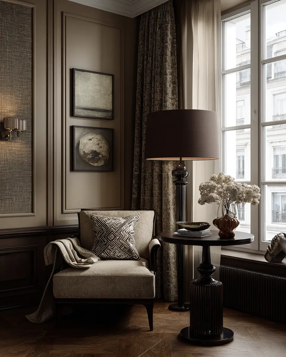 Chocolate Brown Classic Living Room Decor Ideas