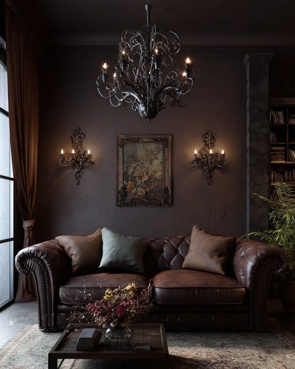 Chocolate Brown Classic Living Room Decor Ideas