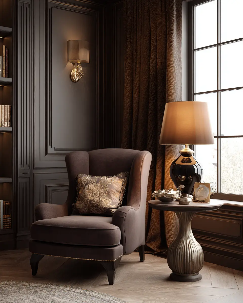 Chocolate Brown Classic Living Room Decor Ideas