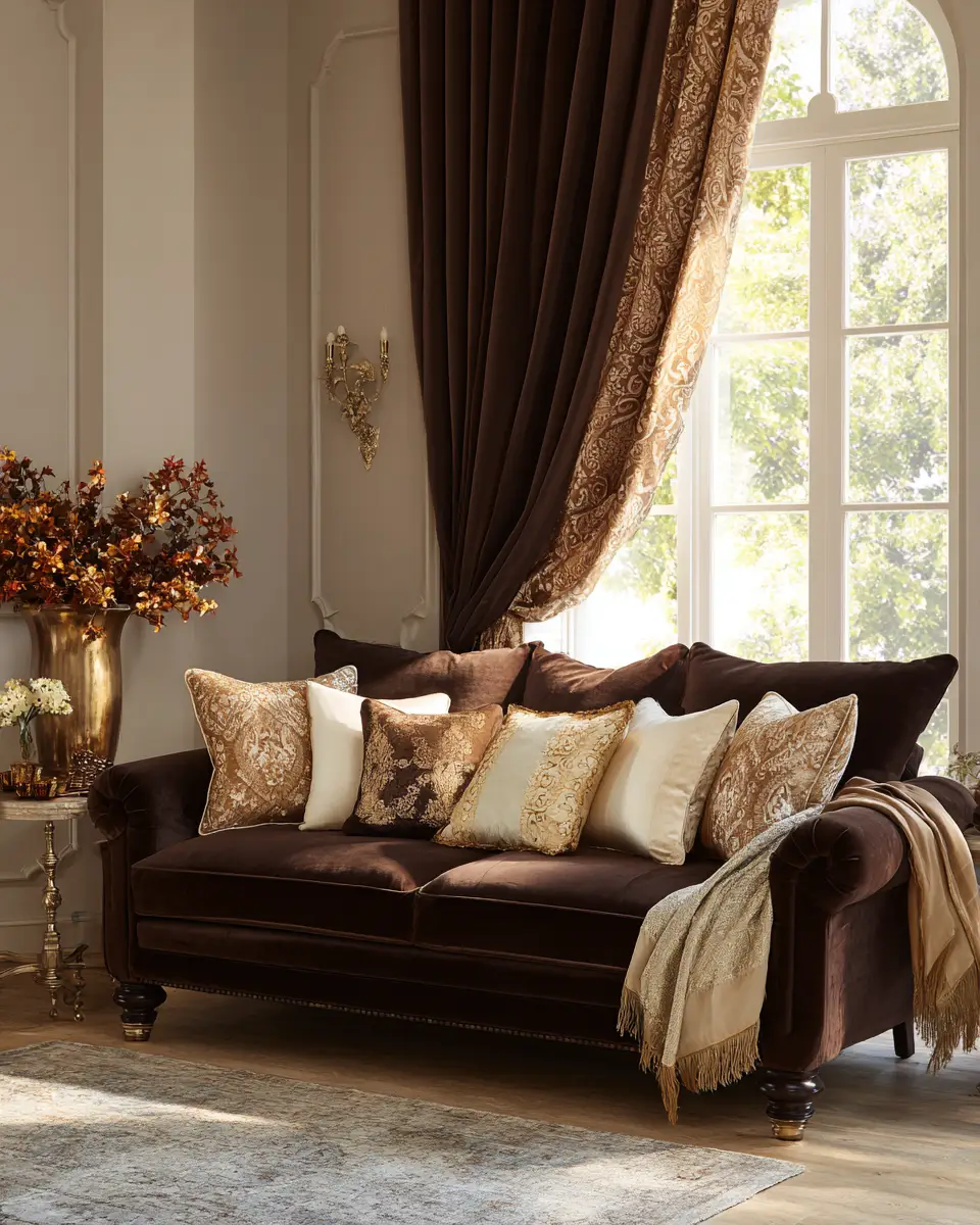 Chocolate Brown Classic Living Room Decor Ideas