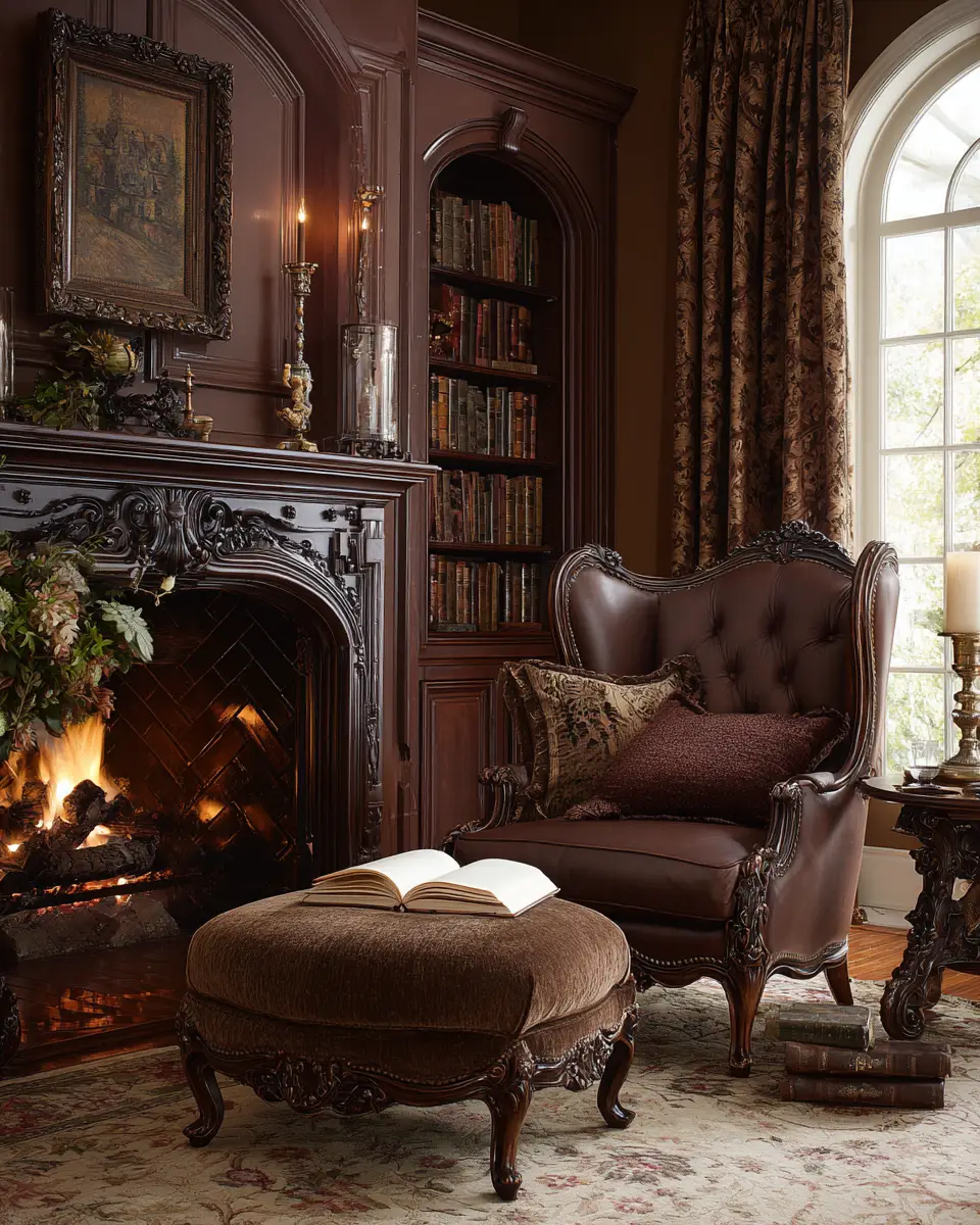 Chocolate Brown Classic Living Room Decor Ideas