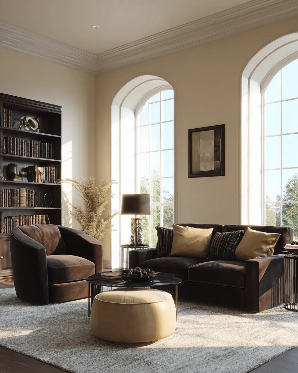Chocolate Brown Classic Living Room Decor Ideas