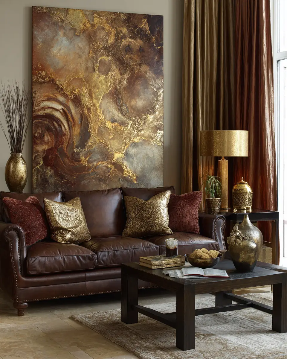 Chocolate Brown Classic Living Room Decor Ideas