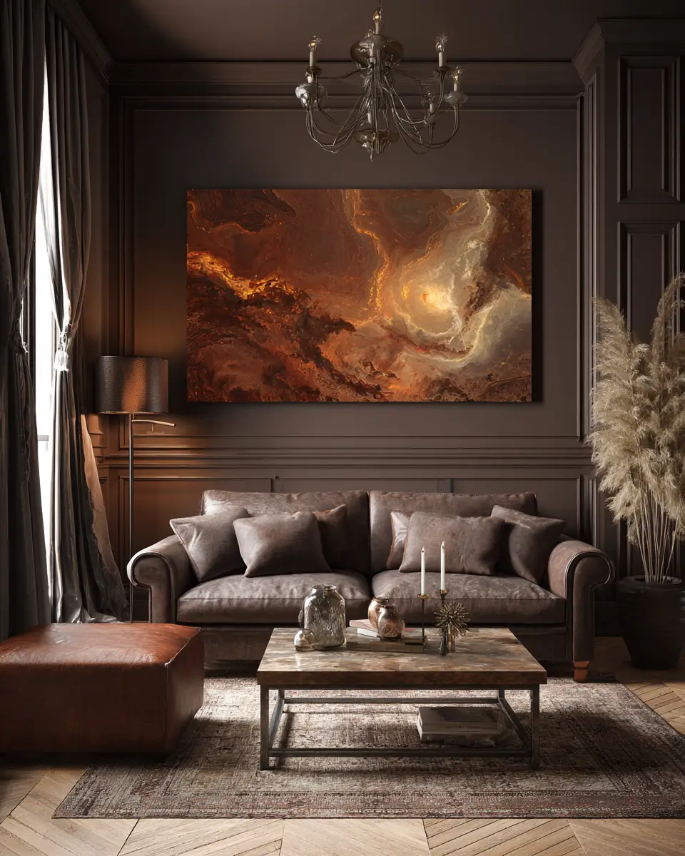 Chocolate Brown Classic Living Room Decor Ideas