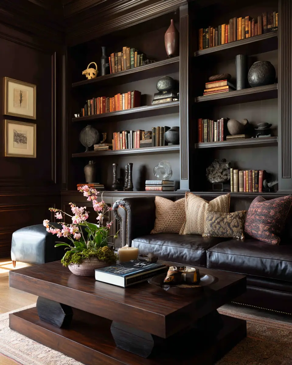 Chocolate Brown Classic Living Room Decor Ideas